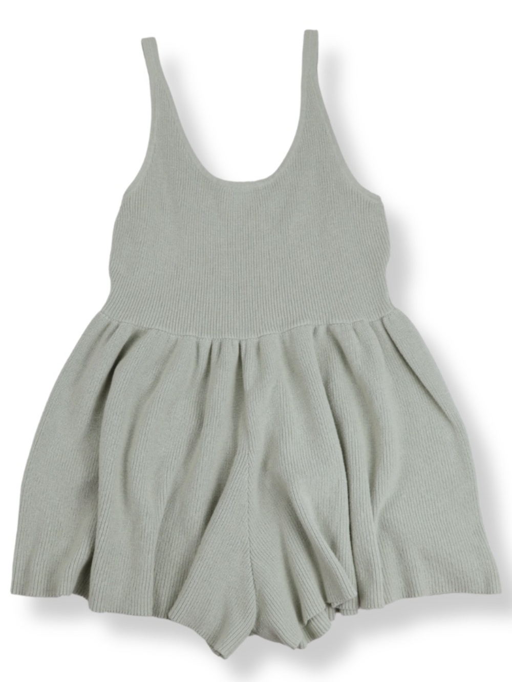 Mable Sage Green Knit Romper Size M Flowy Skort Style Boutique
